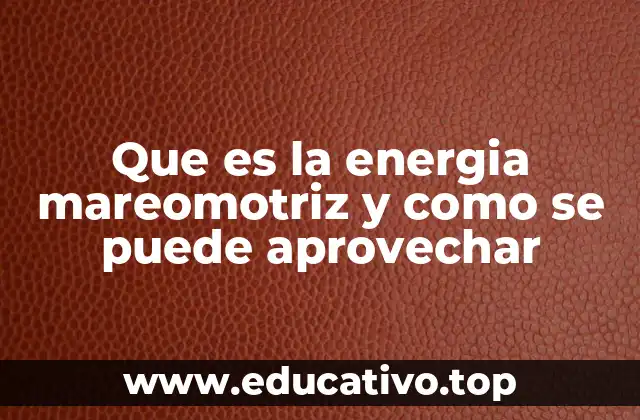 Que es la energia mareomotriz y como se puede aprovechar