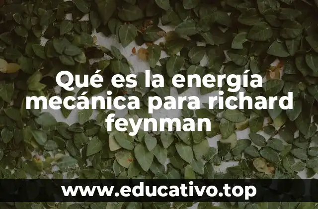 Qué es la energía mecánica para richard feynman