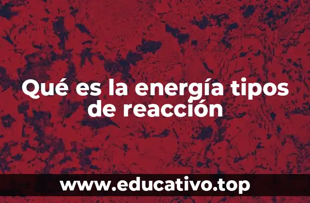 Qué es la energía tipos de reacción