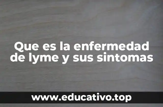 Que es la enfermedad de lyme y sus sintomas