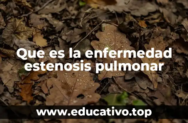 Que es la enfermedad estenosis pulmonar