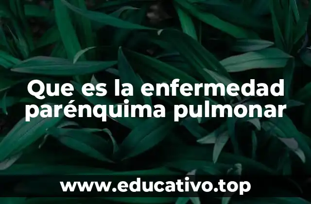 Que es la enfermedad parénquima pulmonar
