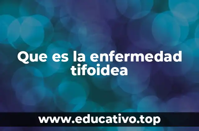 Que es la enfermedad tifoidea