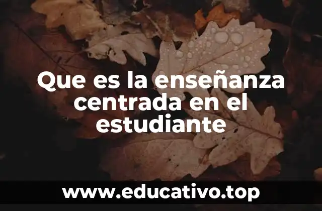 Que es la enseñanza centrada en el estudiante