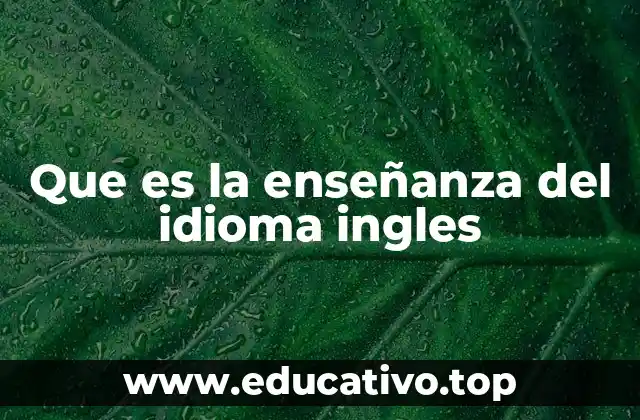 Que es la enseñanza del idioma ingles