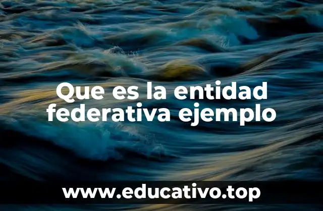 Que es la entidad federativa ejemplo