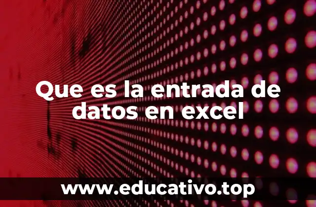 Que es la entrada de datos en excel