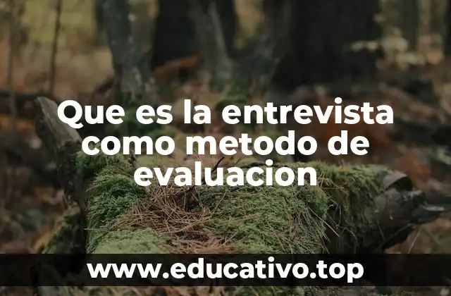 Que es la entrevista como metodo de evaluacion