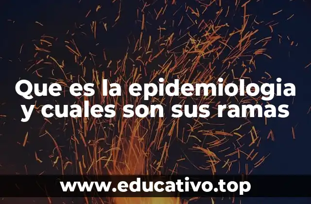Que es la epidemiologia y cuales son sus ramas
