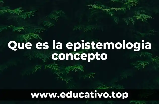 Que es la epistemologia concepto
