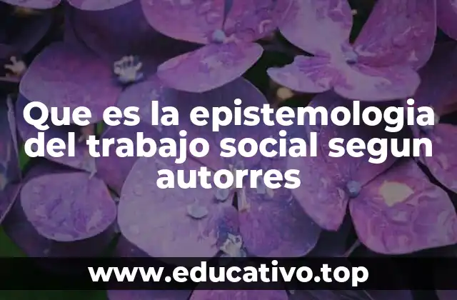 Que es la epistemologia del trabajo social segun autorres