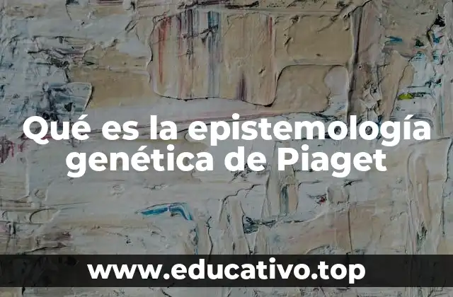 Qué es la epistemología genética de Piaget