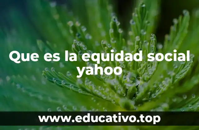 Que es la equidad social yahoo
