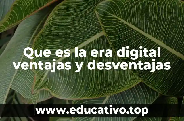 Que es la era digital ventajas y desventajas