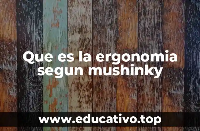 Que es la ergonomia segun mushinky