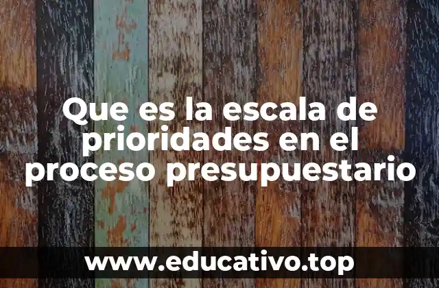 Que es la escala de prioridades en el proceso presupuestario