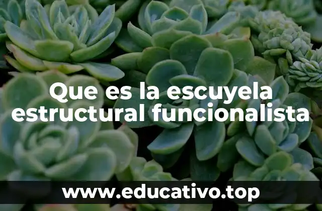 Que es la escuyela estructural funcionalista