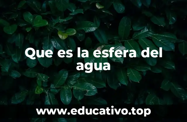 Que es la esfera del agua
