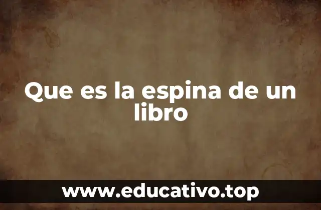 Que es la espina de un libro