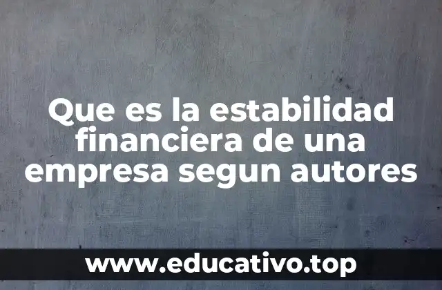Que es la estabilidad financiera de una empresa segun autores