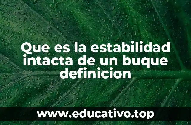 Que es la estabilidad intacta de un buque definicion