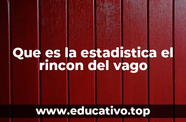 Que es la estadistica el rincon del vago