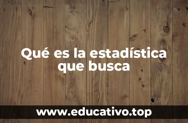 Qué es la estadística que busca