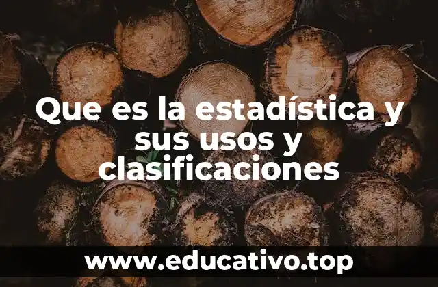 Que es la estadística y sus usos y clasificaciones