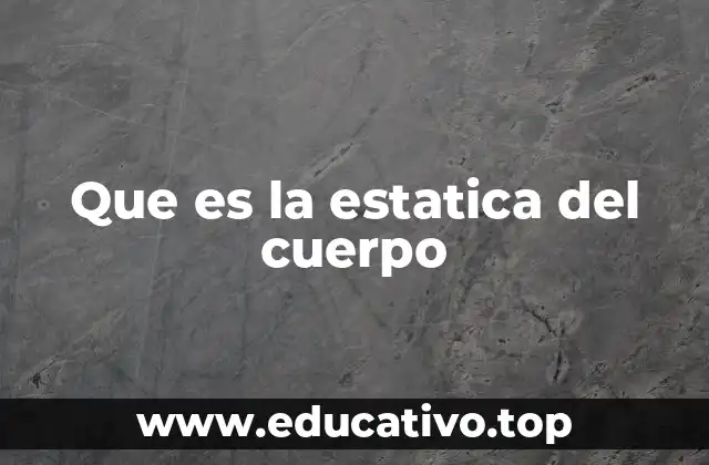 Que es la estatica del cuerpo