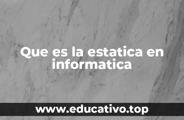 Que es la estatica en informatica