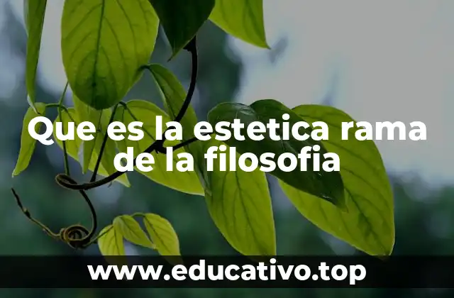 Que es la estetica rama de la filosofia