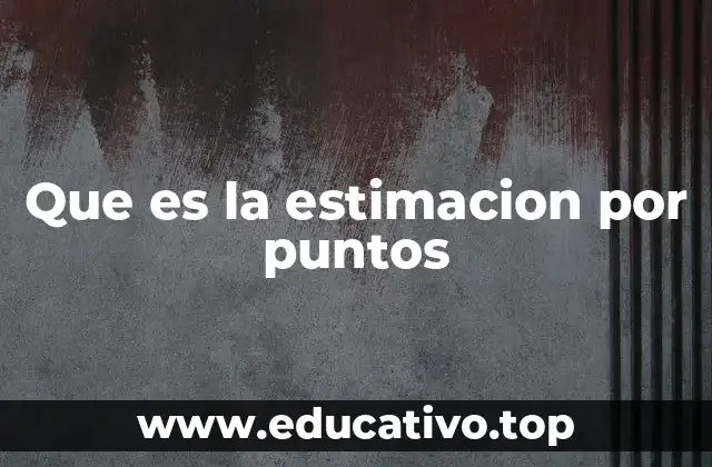 Que es la estimacion por puntos