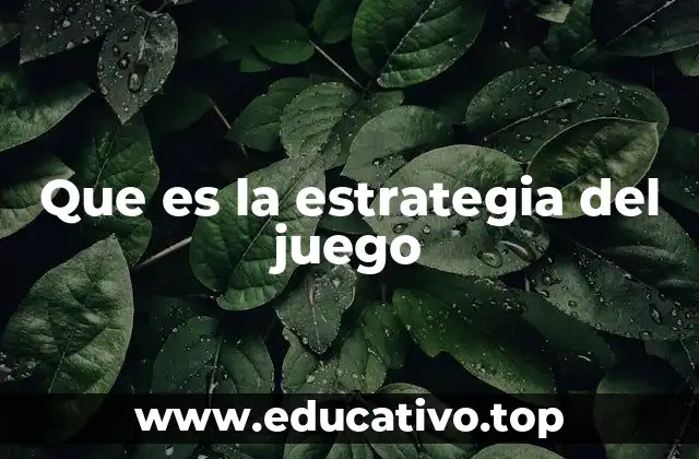 Que es la estrategia del juego