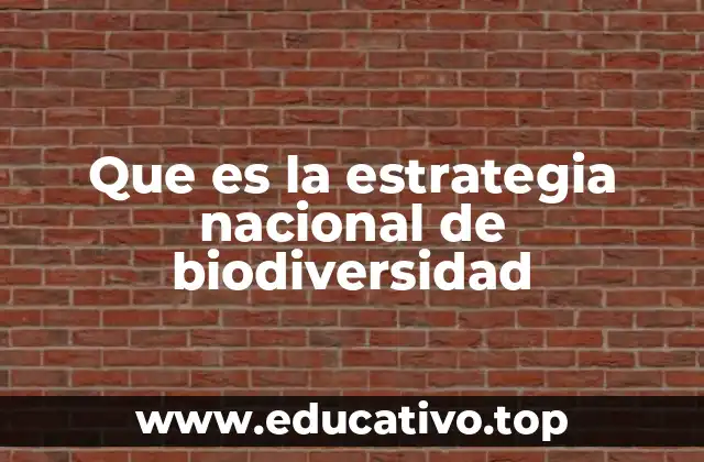 Que es la estrategia nacional de biodiversidad