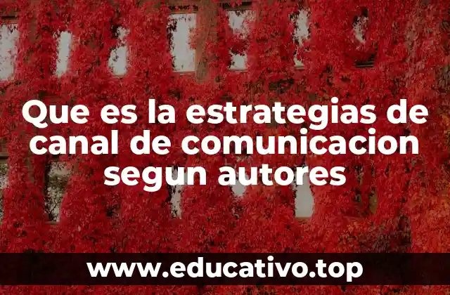 Que es la estrategias de canal de comunicacion segun autores
