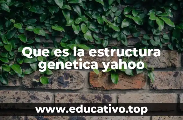 Que es la estructura genetica yahoo