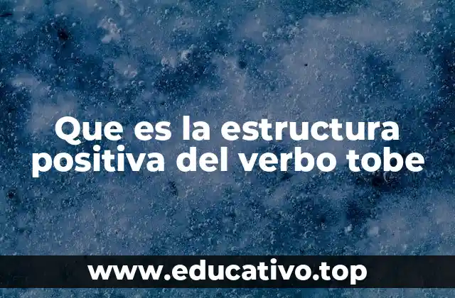 Que es la estructura positiva del verbo tobe