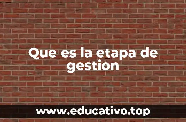 Que es la etapa de gestion