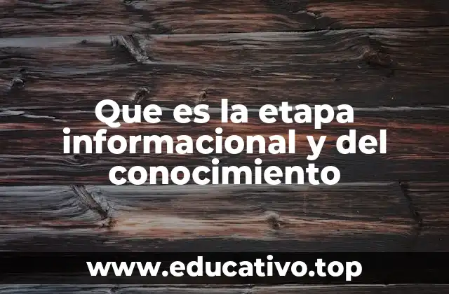 Que es la etapa informacional y del conocimiento