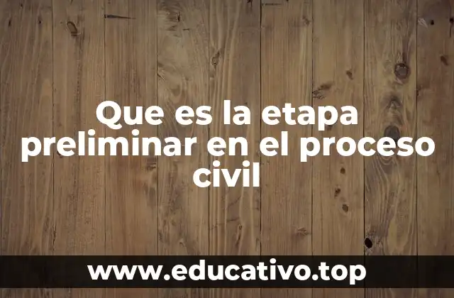 Que es la etapa preliminar en el proceso civil