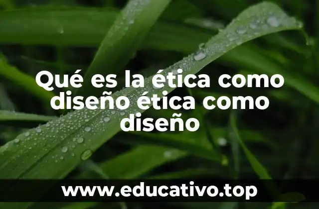 Qué es la ética como diseño ética como diseño