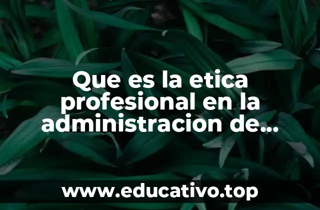 Que es la etica profesional en la administracion de empresas