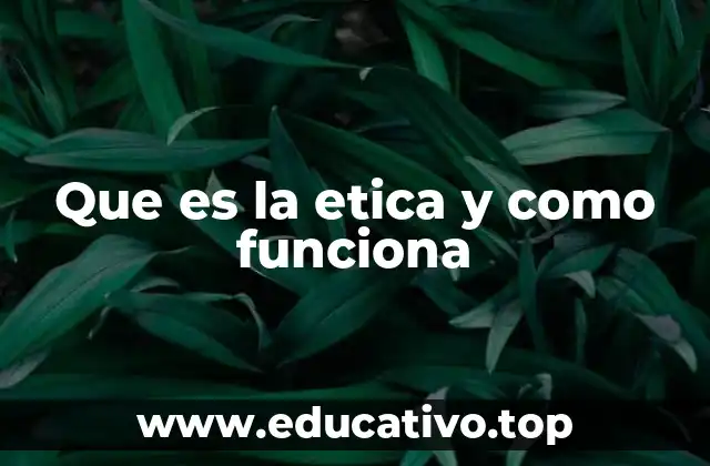 Que es la etica y como funciona