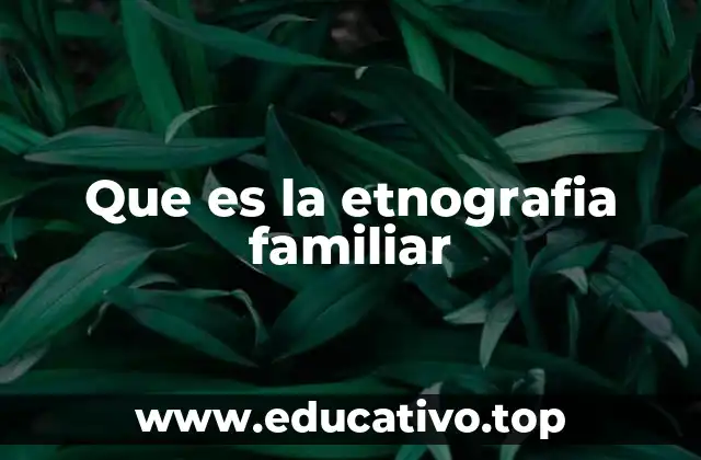 Que es la etnografia familiar