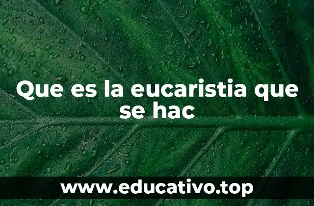 Que es la eucaristia que se hac