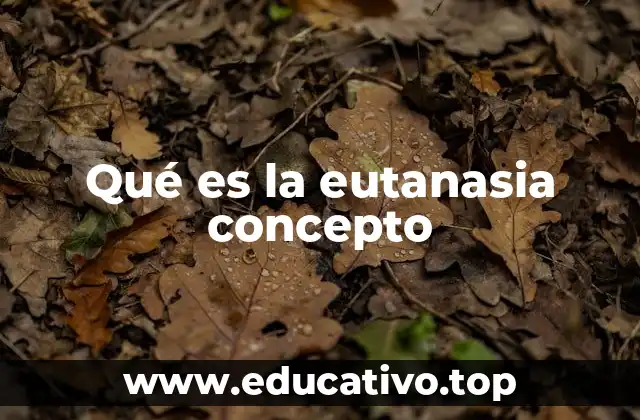 Qué es la eutanasia concepto