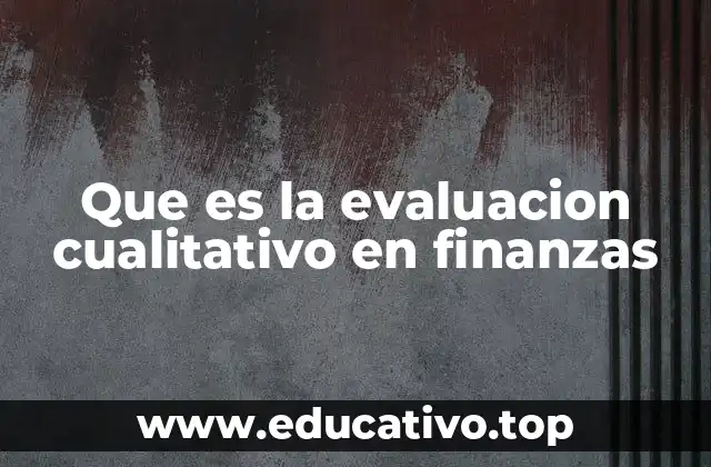 Que es la evaluacion cualitativo en finanzas