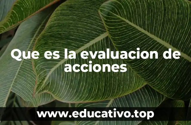 Que es la evaluacion de acciones