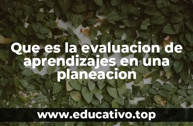Que es la evaluacion de aprendizajes en una planeacion