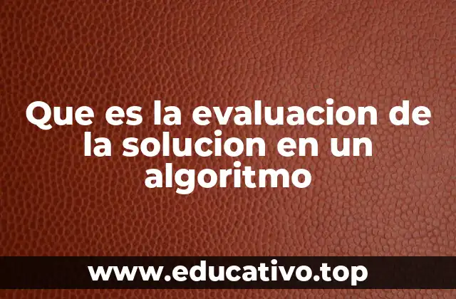 Que es la evaluacion de la solucion en un algoritmo